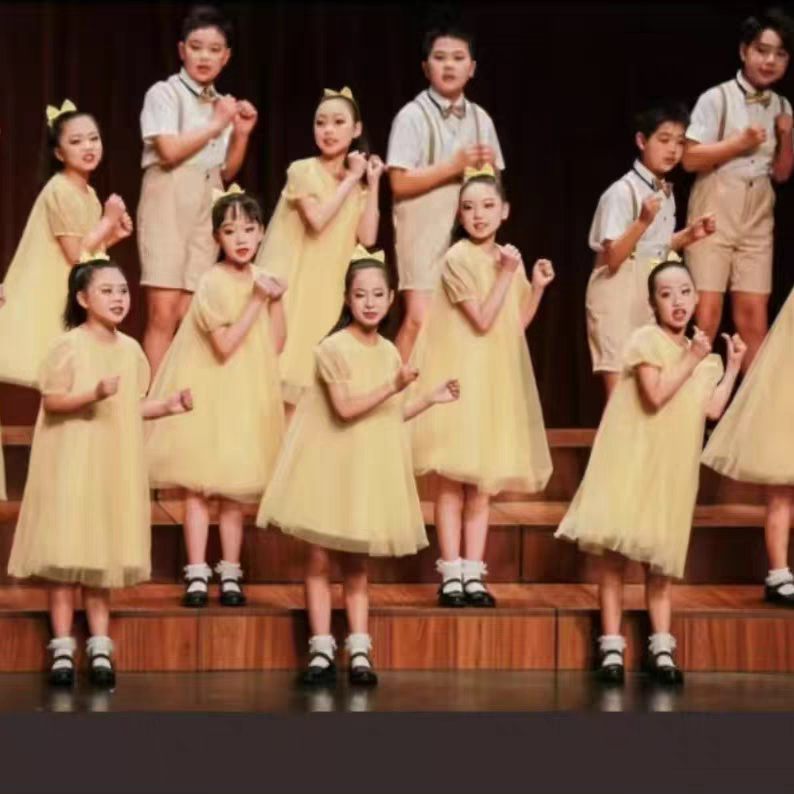 六一儿童节童声中小学生合唱团演出服男女童舞蹈诗歌朗诵表演服装