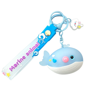 海洋生物小鲸鱼钥匙扣汽车钥匙链包包挂件可爱小萌鱼公仔挂饰批发