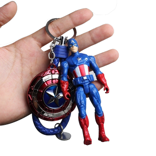 复仇者联盟卡通玩偶钥匙扣金属盾牌钥匙圈个性公仔钥匙圈钢铁侠
