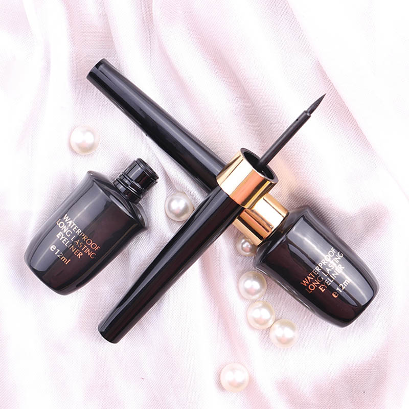 雅邦眼线液女防水正品不晕染持久瓶装液体眼线笔软头细头硬头软毛