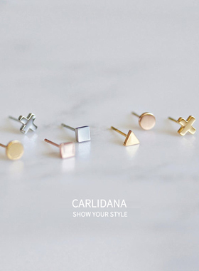 欧风冷淡风迷你耳钉IPG18K金小巧百搭睡觉不用摘女生饰品简约耳饰