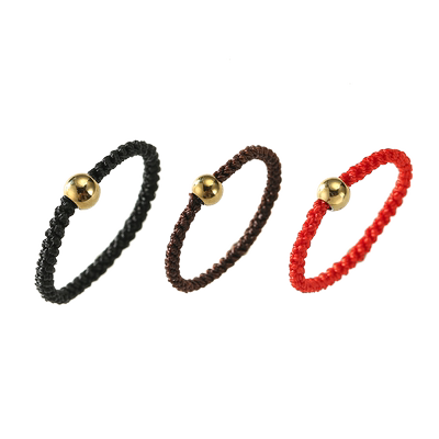 手工编织ipg镀18k网红转运珠戒指