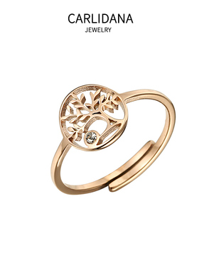 钛钢意大利幸运生命树微镶气质