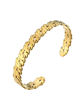 镀金ins钛钢开口大气手环