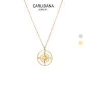 北欧冰岛罗盘项链IPG18K金航海指南针镀金项链复古锁骨链颈吊坠