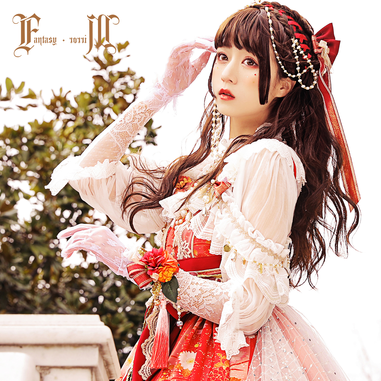 【现货】浮世镜Lolita 许愿喵 原创洋装和风优雅华丽 jsk 裙 正品|ruв категории плесень играть/Аниме/вокруг/cos/настольные игры, вторичный элемент Лолита, Лолита/мягкая одежда/переплет - от Buy2taobao.com для оказания профессиональной услуги покупки агента Taobao