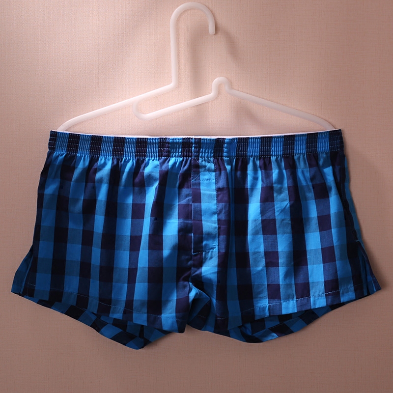 潮款格子,纯棉男士家居短裤