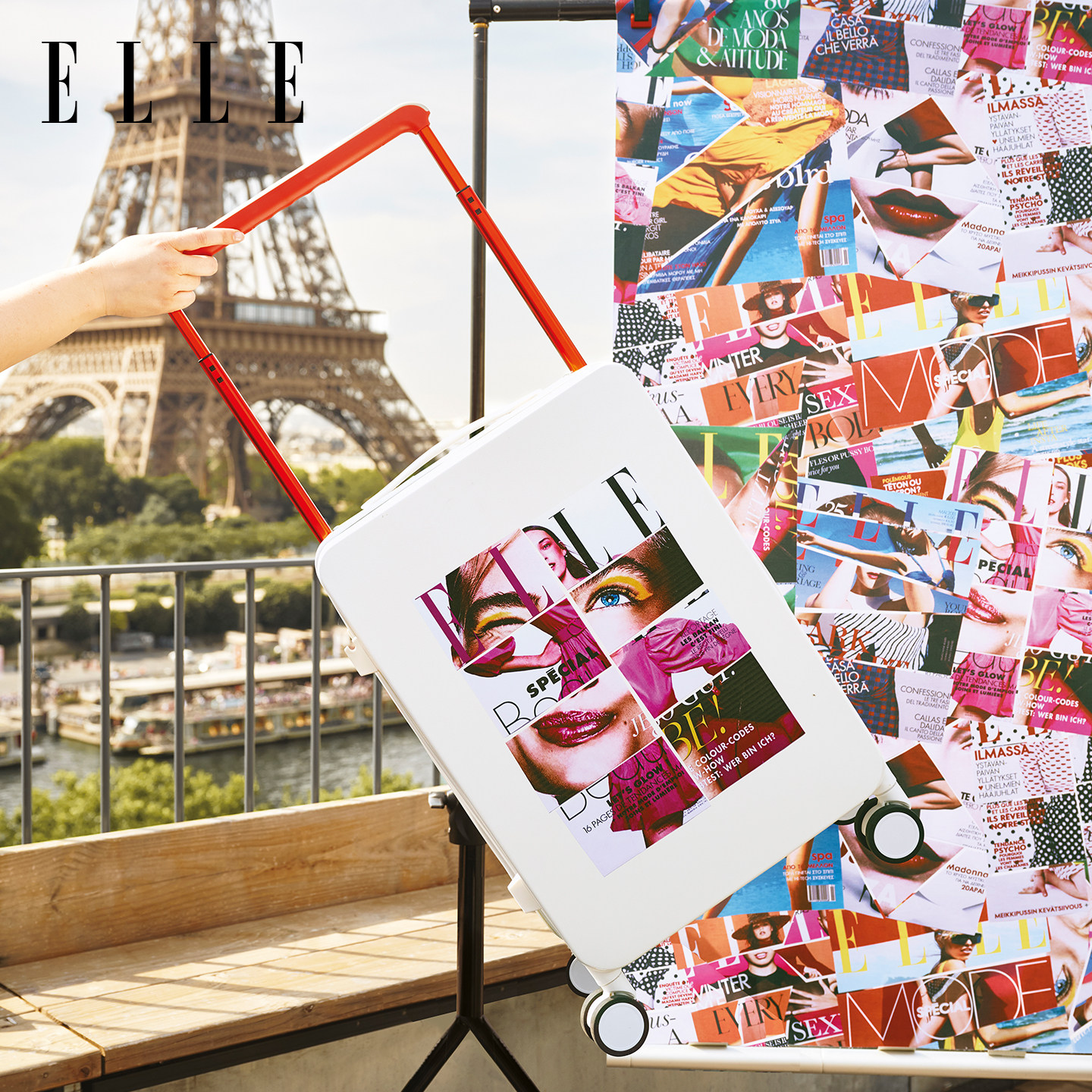 ELLE“80周年纪念”印花行李箱拉杆箱大容量旅行箱密码箱子登机箱图片