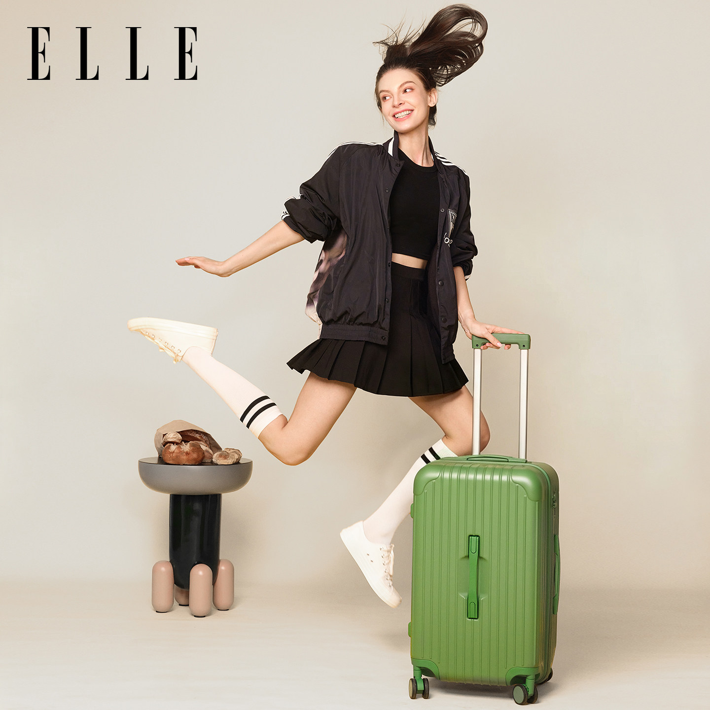 ELLE运动款行李箱大学生拉杆箱图片