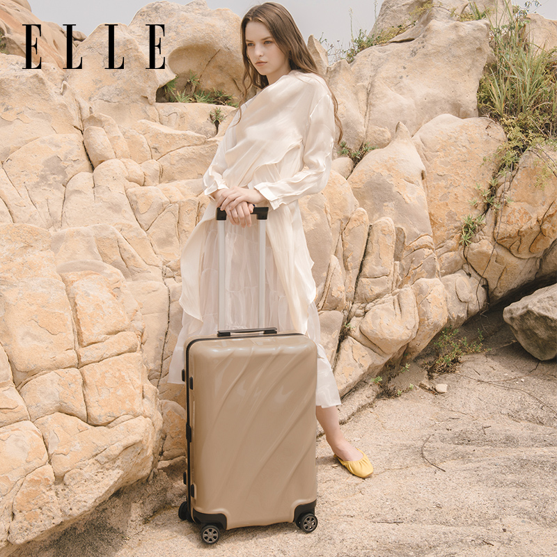 ELLE拉杆箱女时尚旅行箱万向轮登机箱子行李箱男20/24/28寸密码箱
