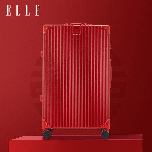 ELLE红色嫁妆箱结婚行李箱