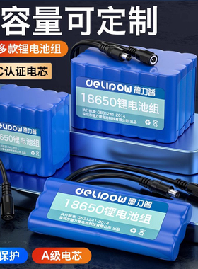 德力普12v锂电池组18650大容量户外24伏音响太阳能路灯电瓶可充电