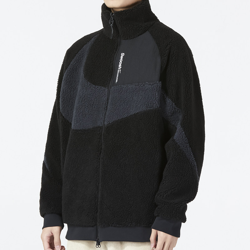 Nike耐克秋冬新款男女运动休闲大勾羊羔绒夹克外套FB1910-010