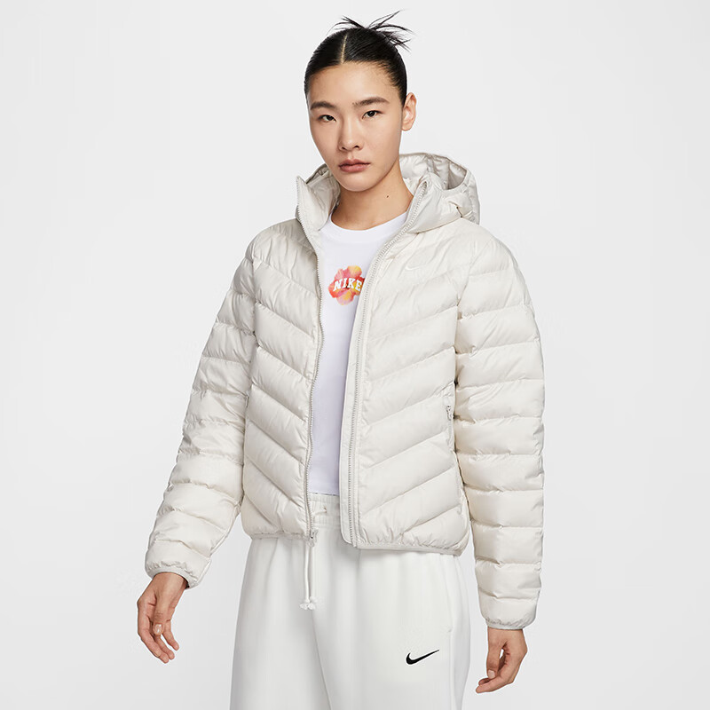 耐克NIKE女子防寒连帽防风户外运动潮流冬季轻便羽绒服HV5106-072