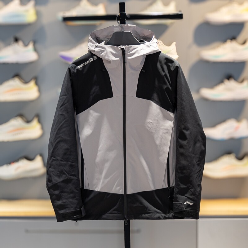 李宁户外CF溯男加绒保暖外套防泼水三合一运动风衣套装AWBW017