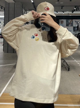 阿迪达斯NEO男女款芝麻街联名春秋运动休闲翻领卫衣Polo衫HM9949