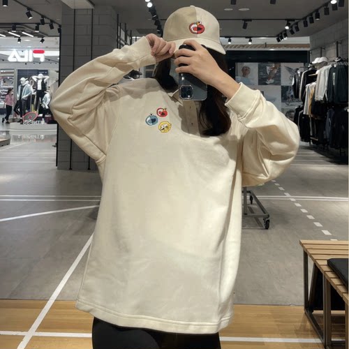 阿迪达斯NEO男女款芝麻街联名春秋运动休闲翻领卫衣Polo衫HM9949