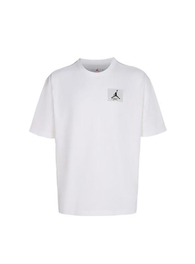 Nike耐克男子短袖JORDAN运动休闲圆领半袖白色纯棉T恤 DZ7314-100