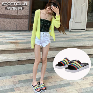 901 彩色拼接轻便休闲运动沙滩凉拖CU2708 耐克拖鞋 女子夏新款