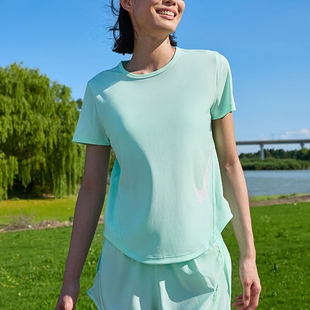 耐克NIKE女短袖跑步上衣快干反光夜跑透气导湿T恤半袖HV2773-353