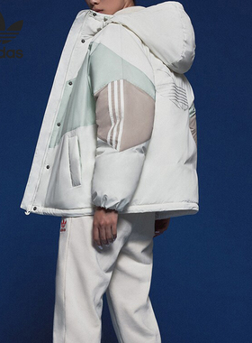 Adidas阿迪达斯三叶草冬款女子运动休闲时尚保暖连帽羽绒服IU4783