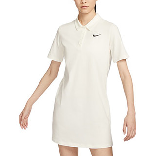 Nike耐克女子2023夏季新款运动休闲翻领短袖T恤连衣裙FN3708-133