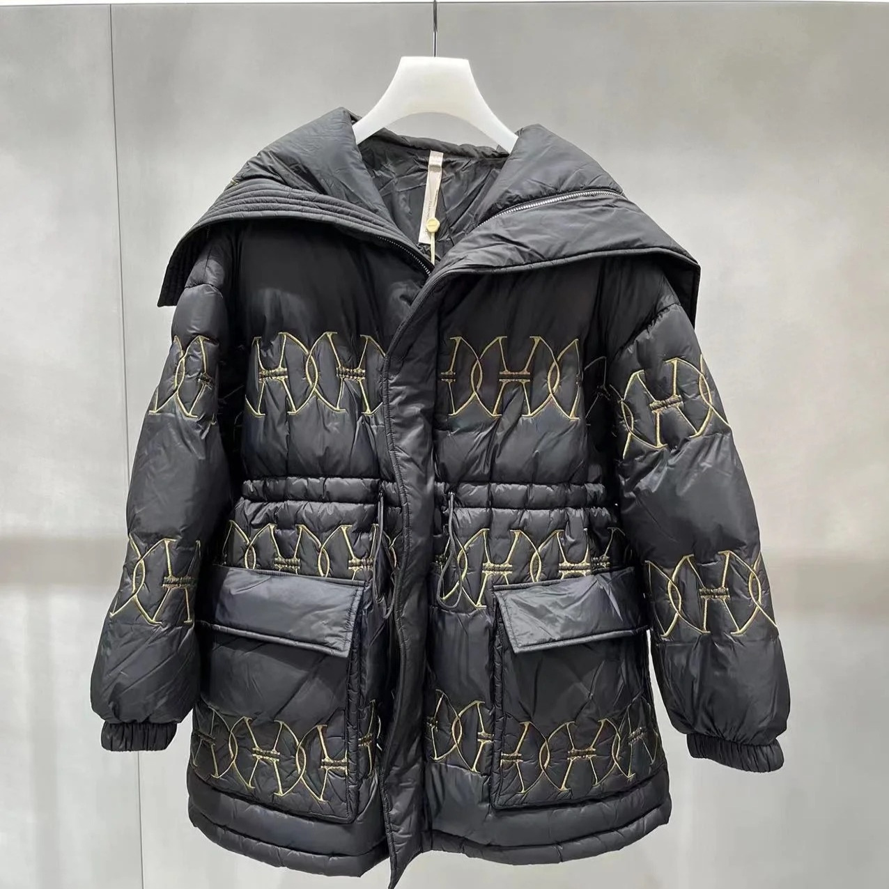 1H4K303吊牌6990元D高地素专柜正品2023冬女士绣花大廓形羽绒服