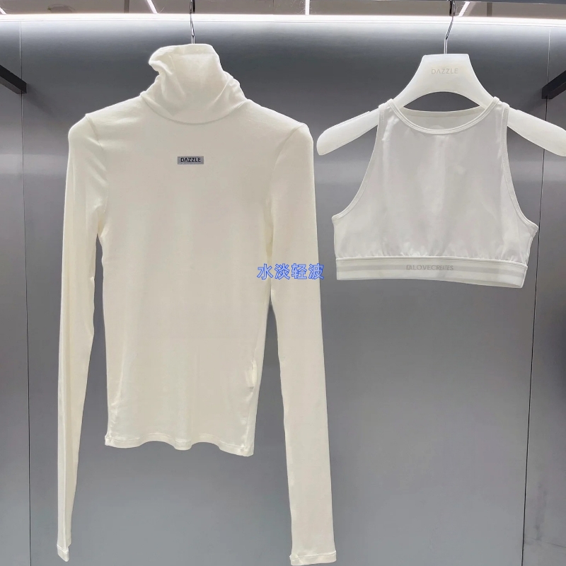 2H4AB22吊牌1699大地素DAZZLE专柜正品2023冬羊绒天丝两件套打火