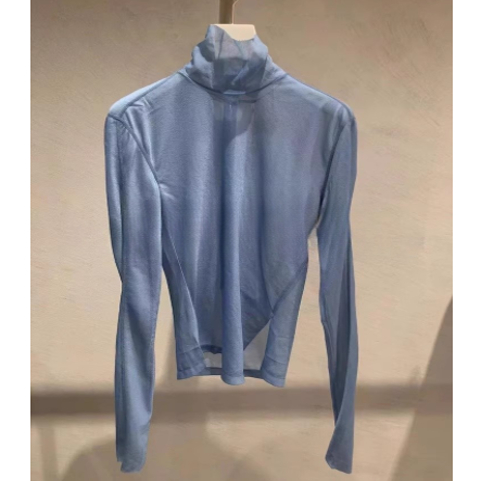 1D4A801吊牌1290元D高地素专柜正品2021冬女士雾霾蓝高领打底衫