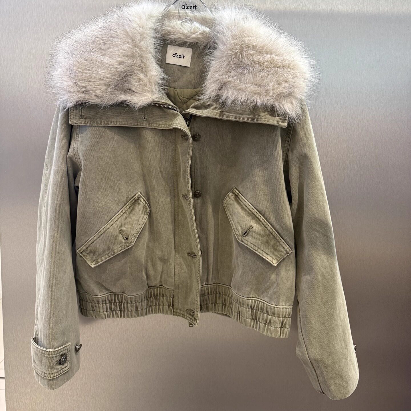 3J4RB06吊牌1995小地素dzzit专柜正品2025冬四波女毛领牛仔棉服