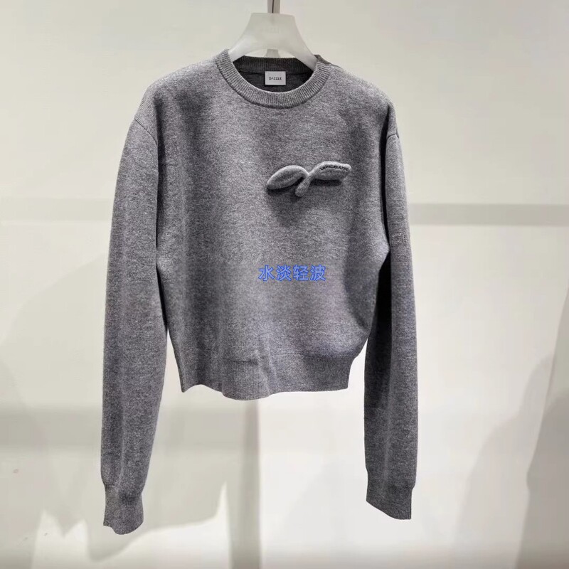 2I4E453吊牌1699大地素DAZZLE专柜正品2024冬高羊毛立体小芽毛衫