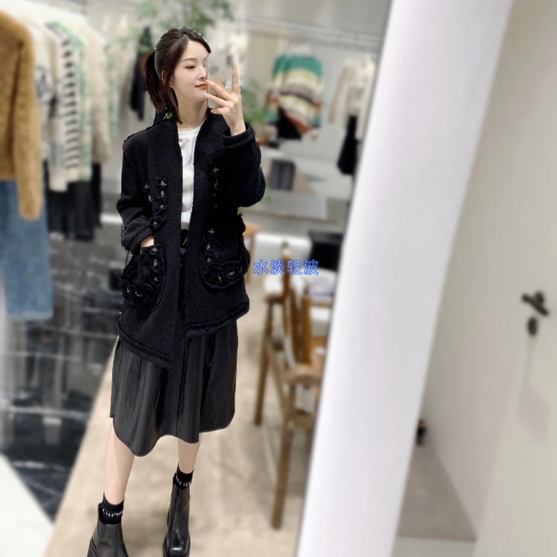 2I1H308吊牌3399大地素DAZZLE专柜正品2024春羊毛花纱薄棉外套火