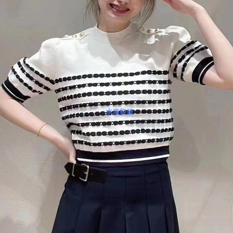 3H2E306吊牌1090小地素dzzit专柜正品2023夏女士短袖针织衫