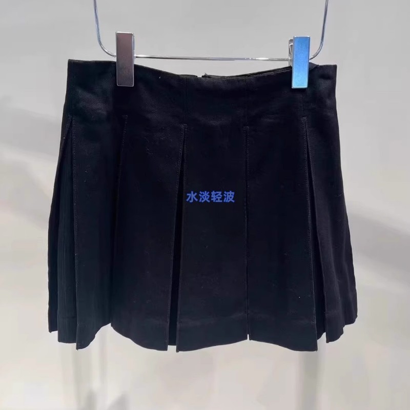 2I3RI02吊牌1099大地素DAZZLE专柜正品2024秋女士牛仔百褶裙火