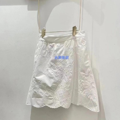 2I2S253吊牌1399大地素DAZZLE专柜正品2024夏女士绣花短裙半身火