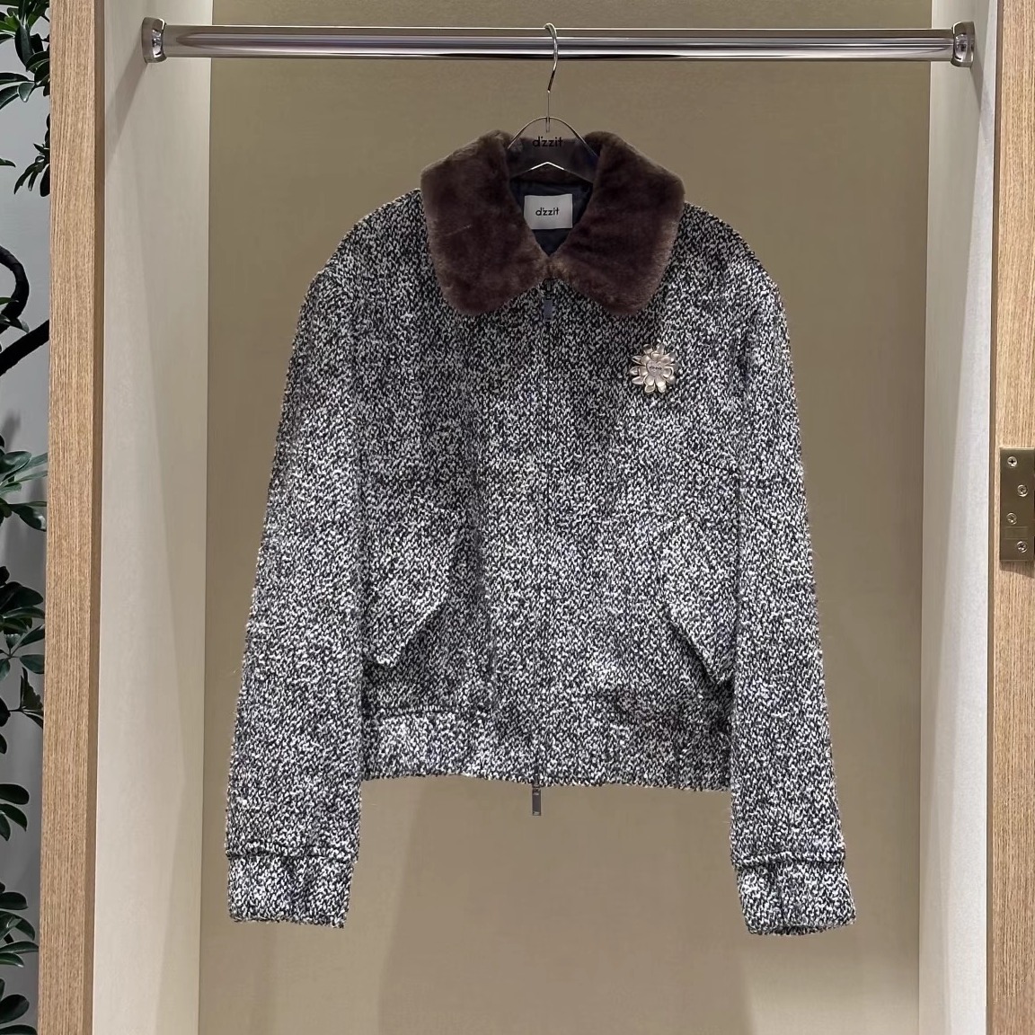 3J4H260吊牌2395小地素dzzit专柜正品2025冬三波女士棉服外套