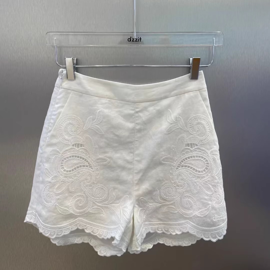 3J2Q118吊牌1090小地素dzzit专柜正品2025夏女士白色百搭短裤