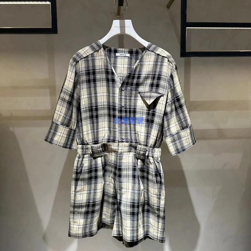 2H2P702吊牌2599大地素DAZZLE专柜正品2023夏女士丝绵连体短裤火