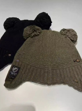 2I4Z501吊牌699大地素DAZZLE专柜正品2024冬帽子绵羊毛混纺火配饰