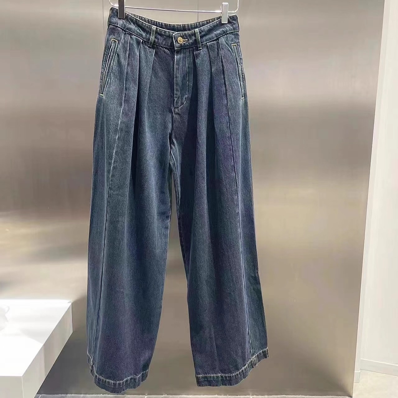 3H3R806吊牌965小地素dzzit专柜正品2023秋牛仔阔腿裤