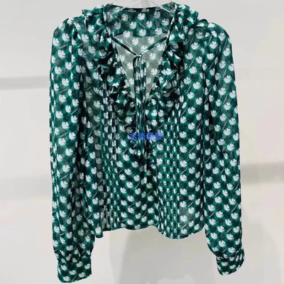 3I1C414吊牌895小地素dzzit专柜正品2024春女士印花衬衫火