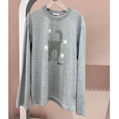 3J3B506吊牌935小地素dzzit专柜正品2025秋三波女士印花厚棉T