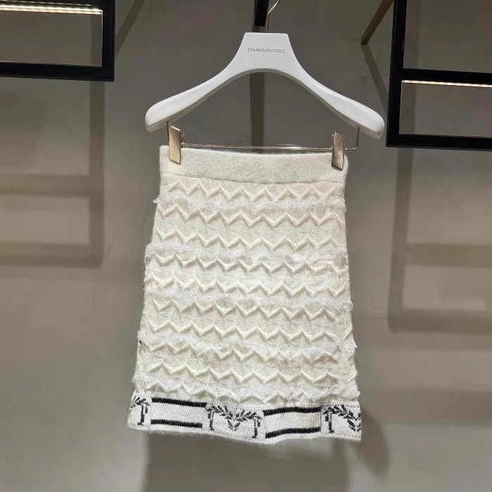 1H4E701吊牌2590元D高地素专柜正品2023冬女士肌理毛衫半裙