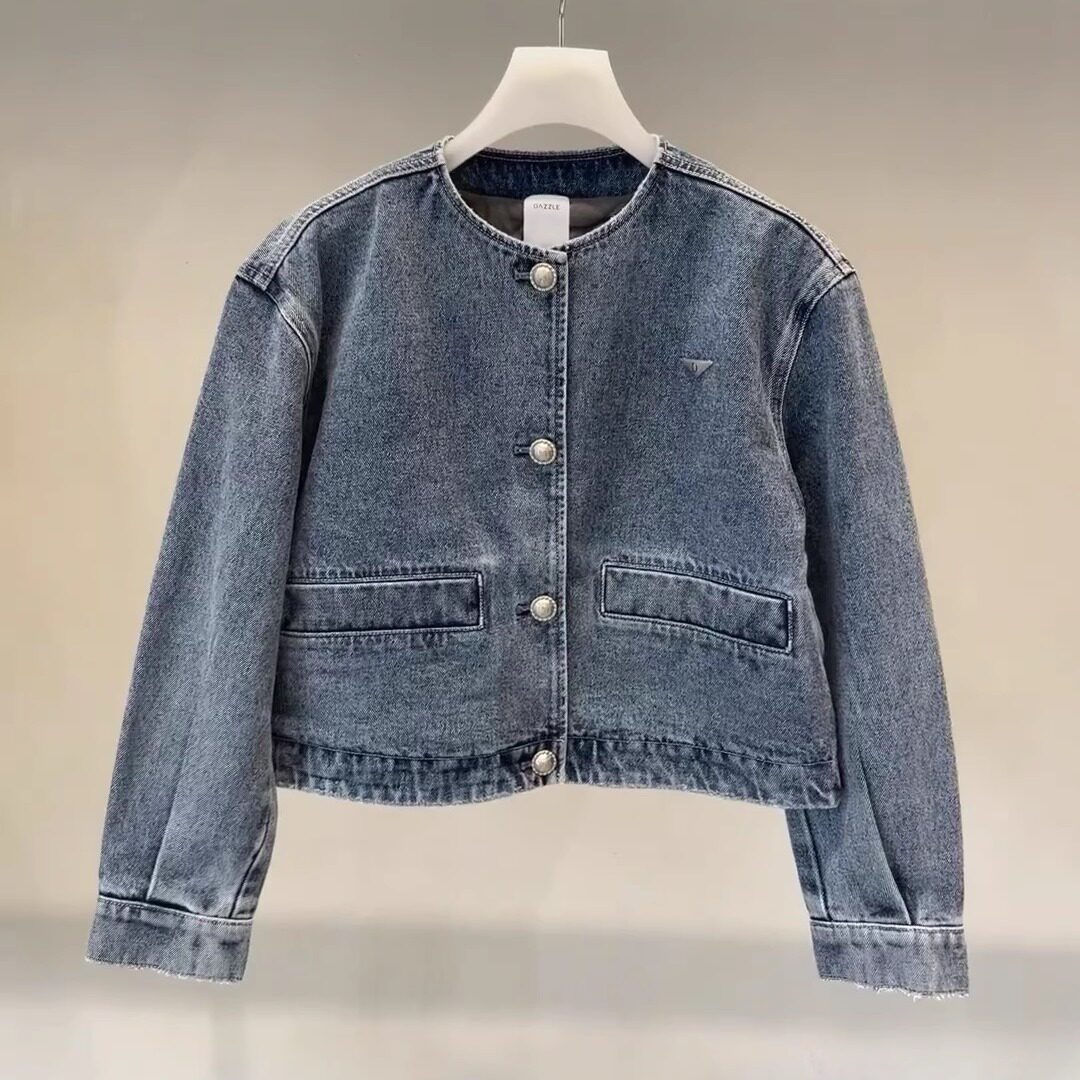 2I4RB04吊牌1999大地素DAZZLE专柜正品2024冬女士牛仔棉服外套火