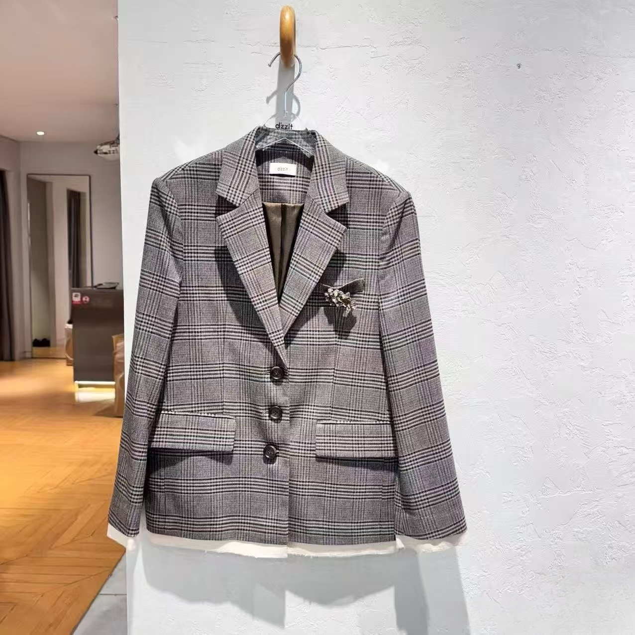 3J1F503吊牌2290小地素dzzit专柜正品2025春女士西装
