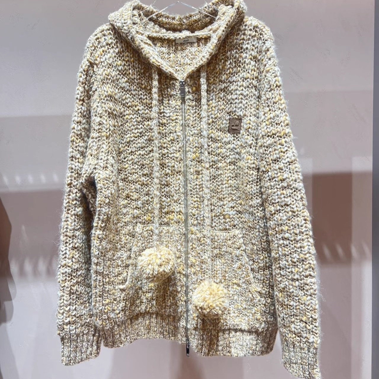 3J4E517吊牌1695小地素dzzit专柜正品2025冬四波女连帽针织开衫