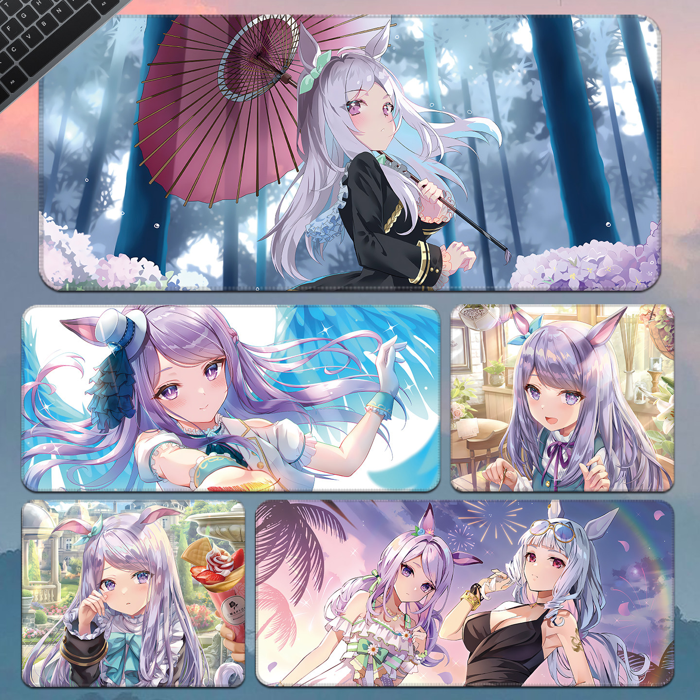 目白麦昆鼠标垫赛马娘Pretty Derby超大电脑键盘办公桌垫