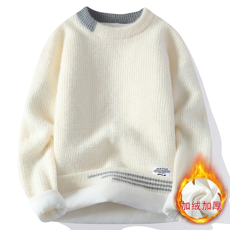 圆领毛衣男秋冬保暖针织衫打底衫