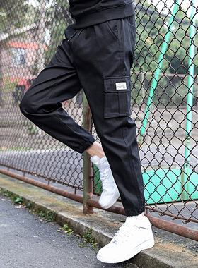男士休闲裤春秋季新款潮牌束脚国潮工装裤ins裤子男韩版潮流宽松