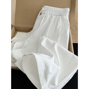 白色棉麻裤男士亚麻裤夏季纯棉休闲裤宽松直筒裤春秋卫裤男生裤子